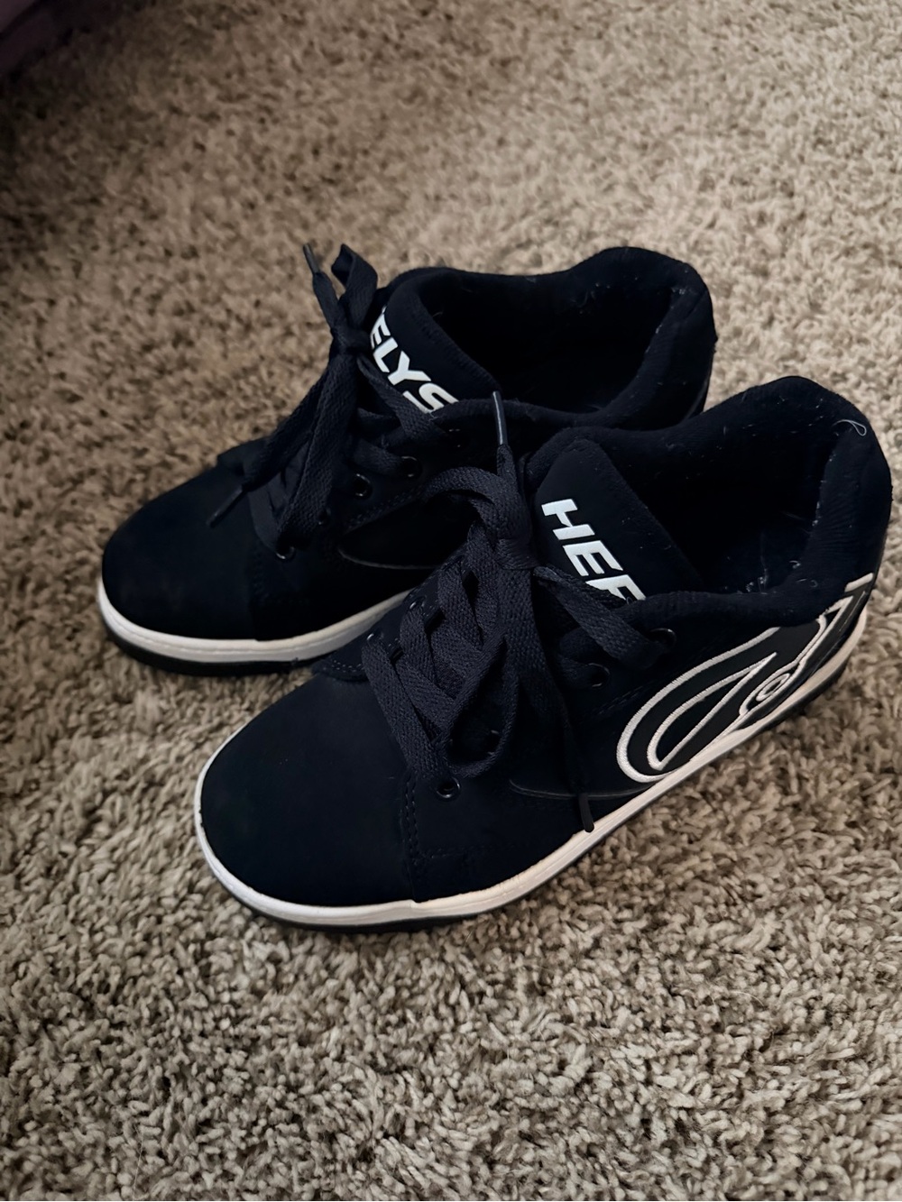 Heelys Black and White Kids Lace-Up Skate Sneakers